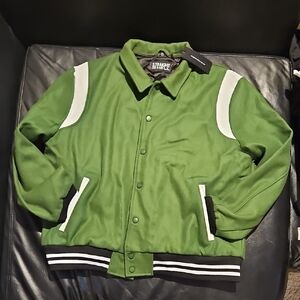 Straight To Hell Green Varsity Jacket Sz XXL Nwt